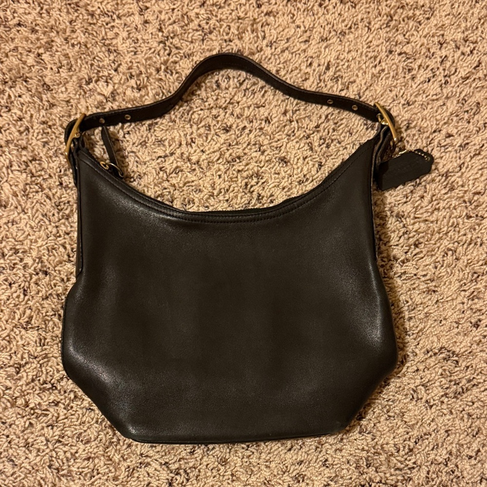 Chic Black Leather Hobo Bag